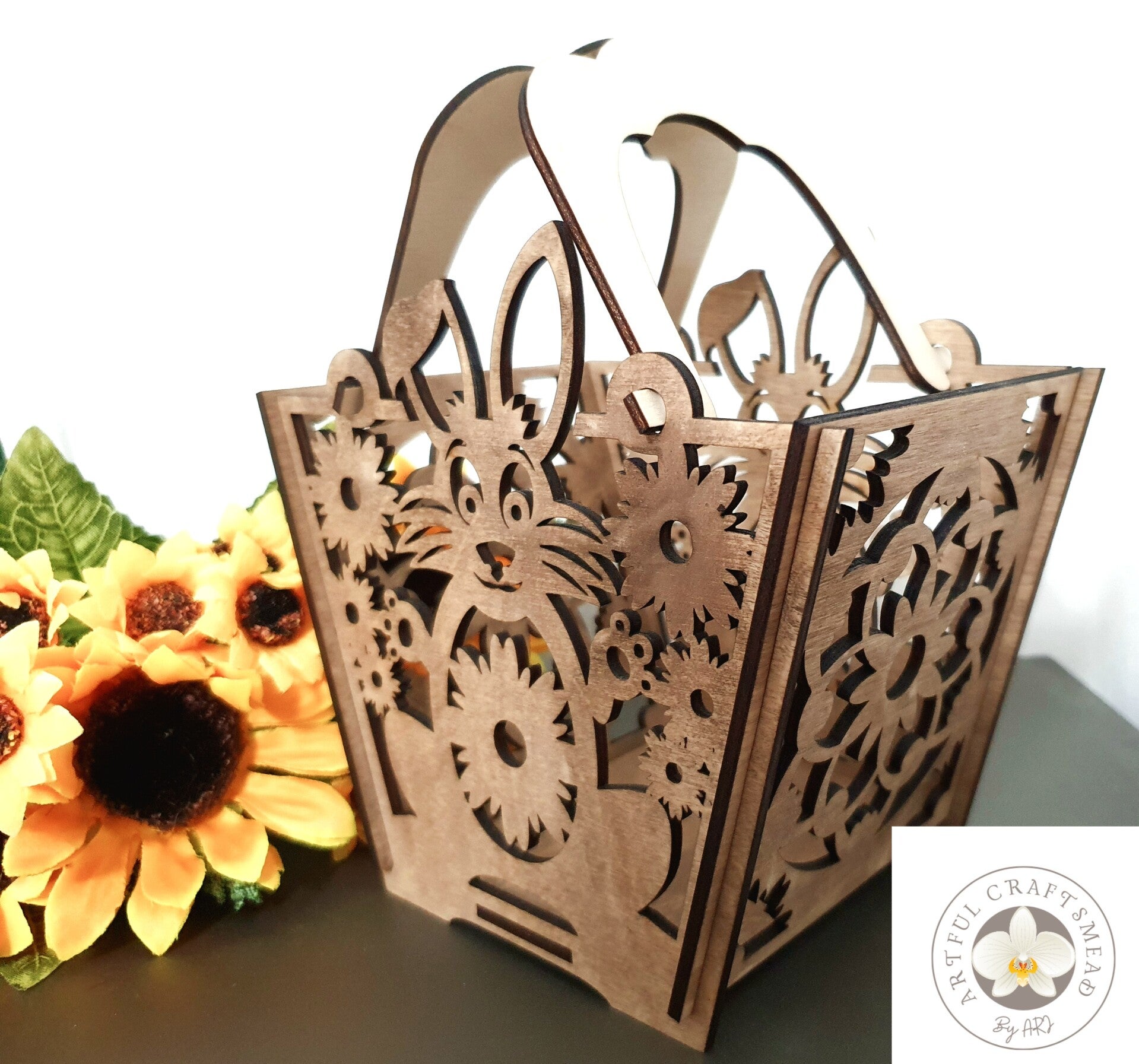 Personalized Wooden Small Easter Basket, Drewniany Personalizowany koszyk wielkanocny