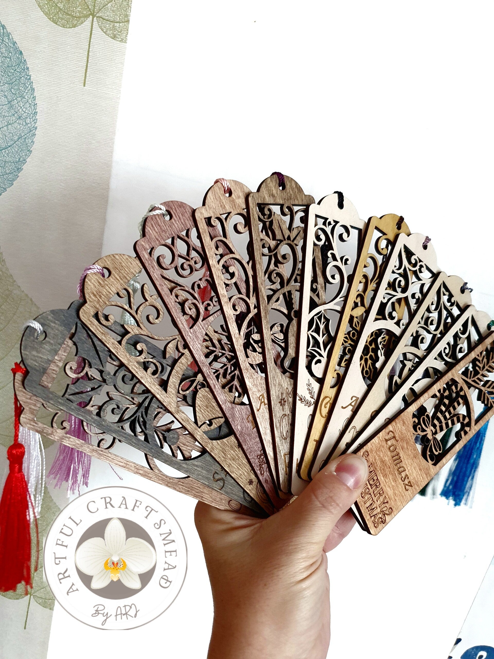 Personalised Wooden Bookmarks, Christmas Xmas Bookmarks Gift Idea, Custom Gift, Reader Gift, Festive Christmas, Mum Dad Birthday Retirement