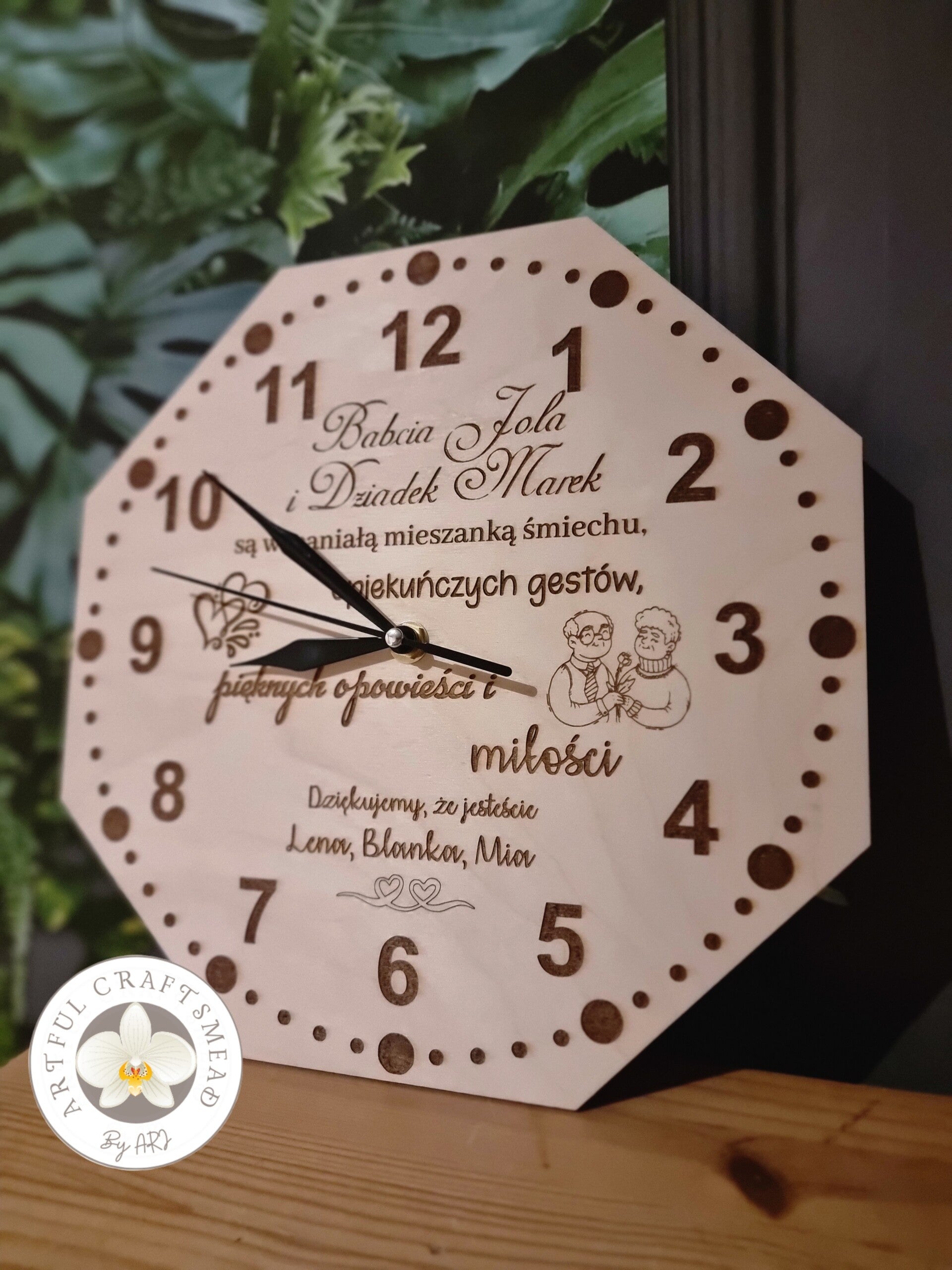 Wall Clock For Grandparents, Zegar dla Dziadków na ściane