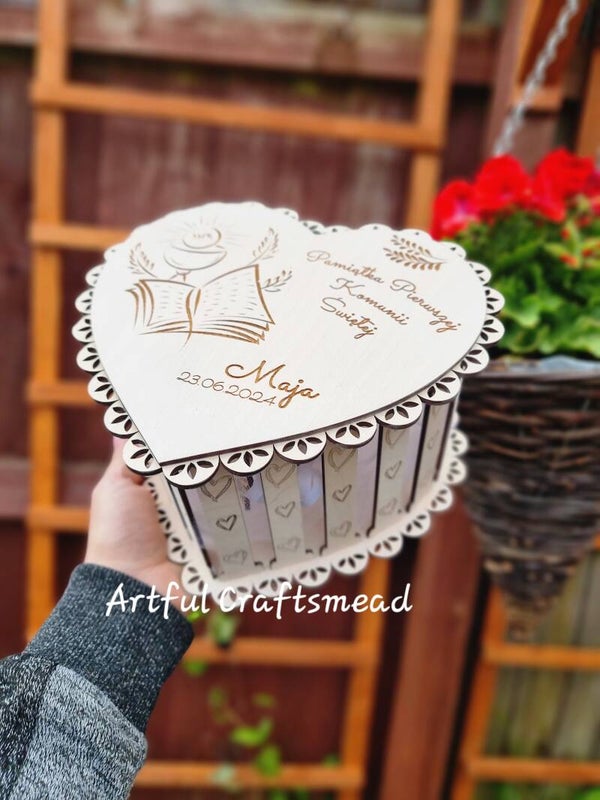 Large Heart-Shaped Keepsake Box, Duze pudełko szkatułka w kształcie serca