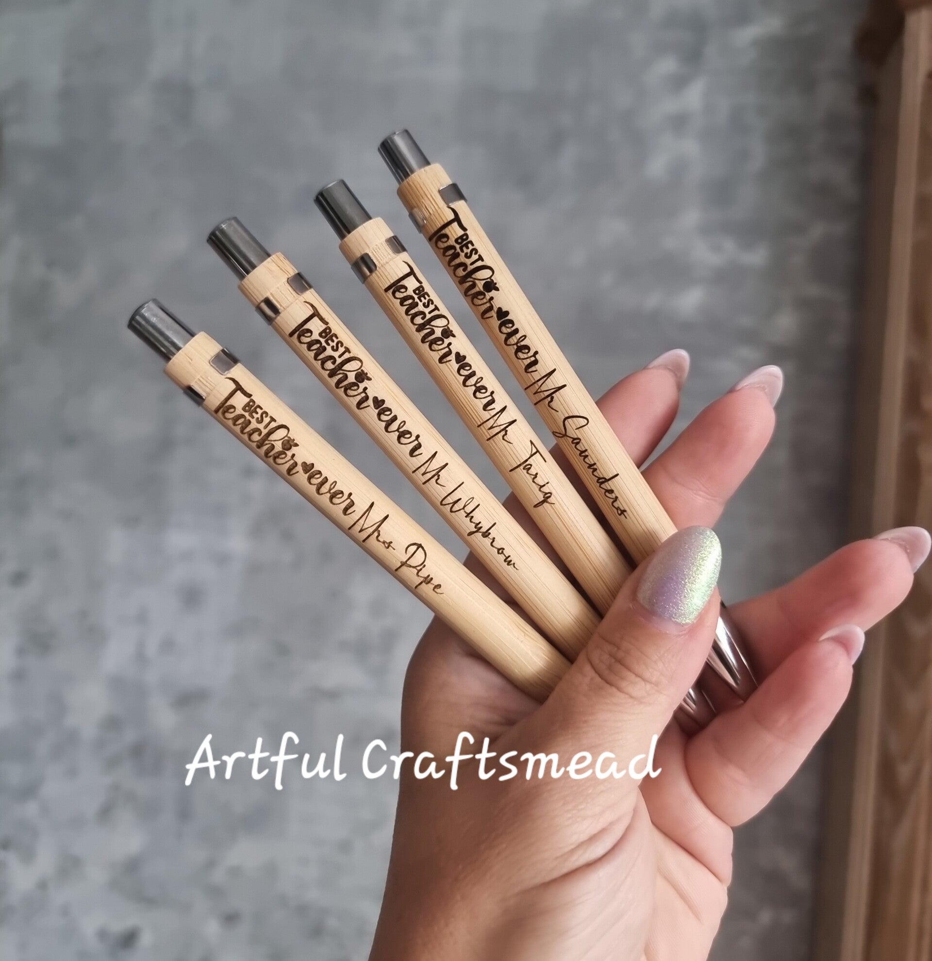 Personalized Bamboo Pen with Custom Engraving, Personalizowany bambusowy długopis z grawerem
