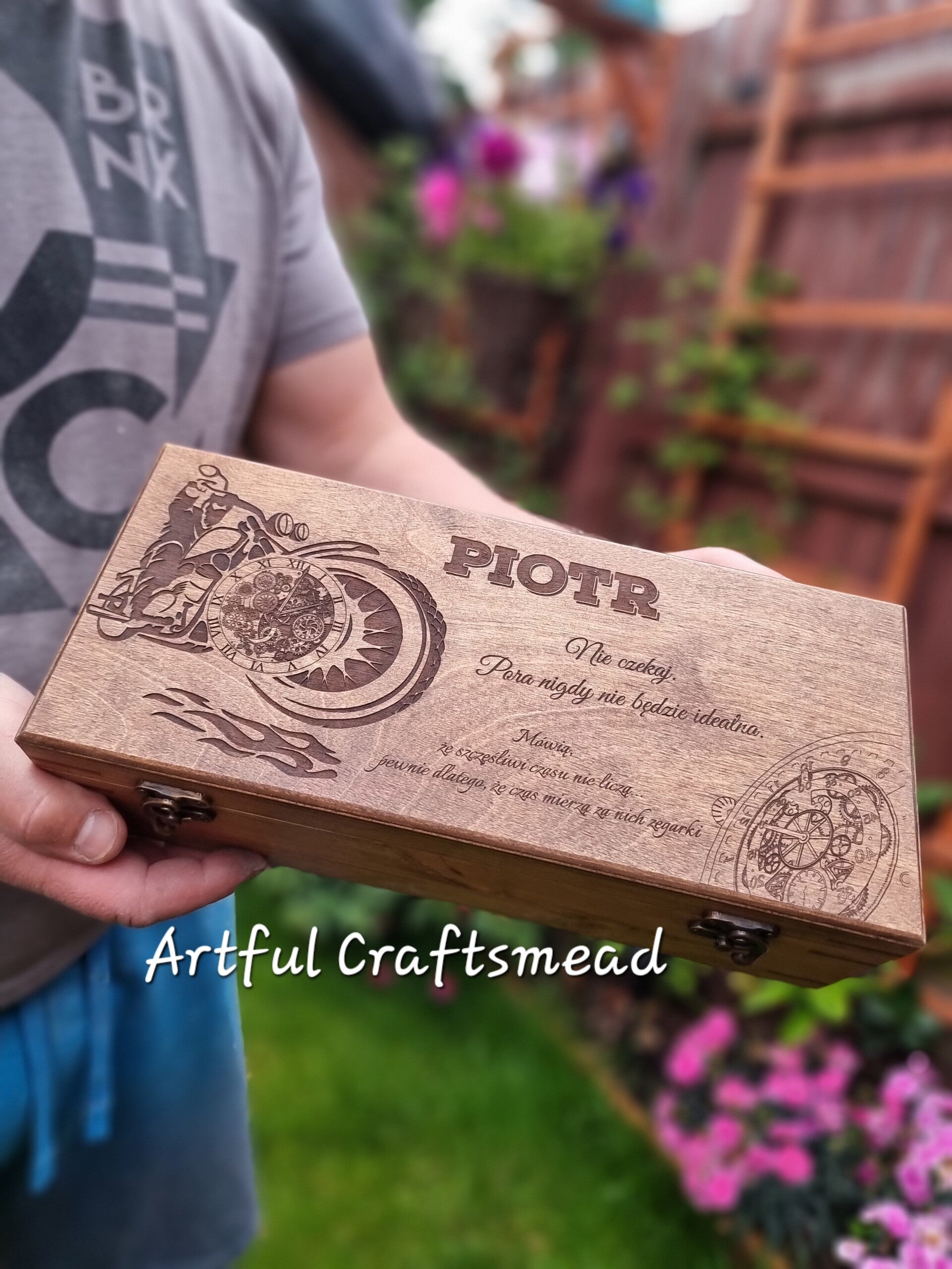 Personalized Pine Wood 4 slots Watch Box, Custom Wooden Box for 4 watches, With Name and Quotes, Message,