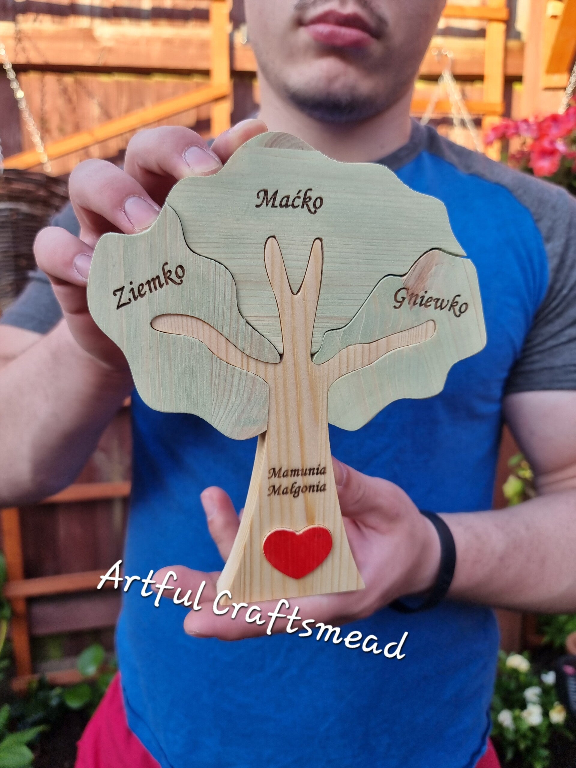 Personalized Solid Pine Wood Family Tree Puzzle, Wooden Jigsaw Puzzle Tree, Custom With Name, Gift For Parents, Mum All Occasion, Spersonalizowana układanka z litego drewna sosnowego Drzewo genealogiczne, drewniana układanka Drzewo, spersonalizowana z imi