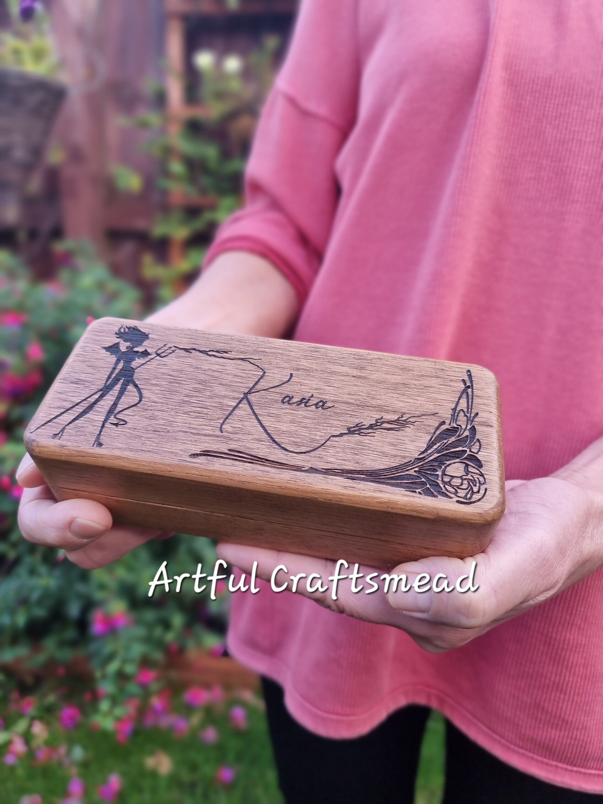 Elegant Oak Box - Versatile and Personalized, Wooden Box Gift For All Occasion, Oen case, glasses box, organizer custom with name