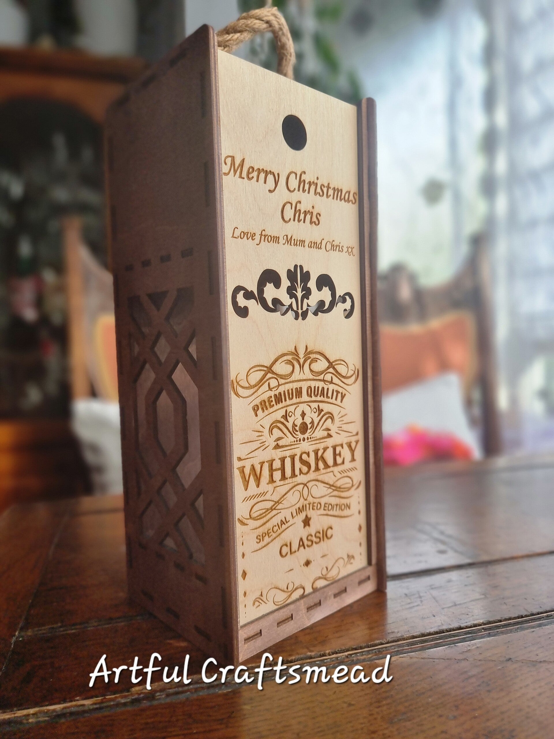 Personalized Wooden Whiskey Box – Perfect Gift for Any Occasion, Wood Box For Alcohol with name