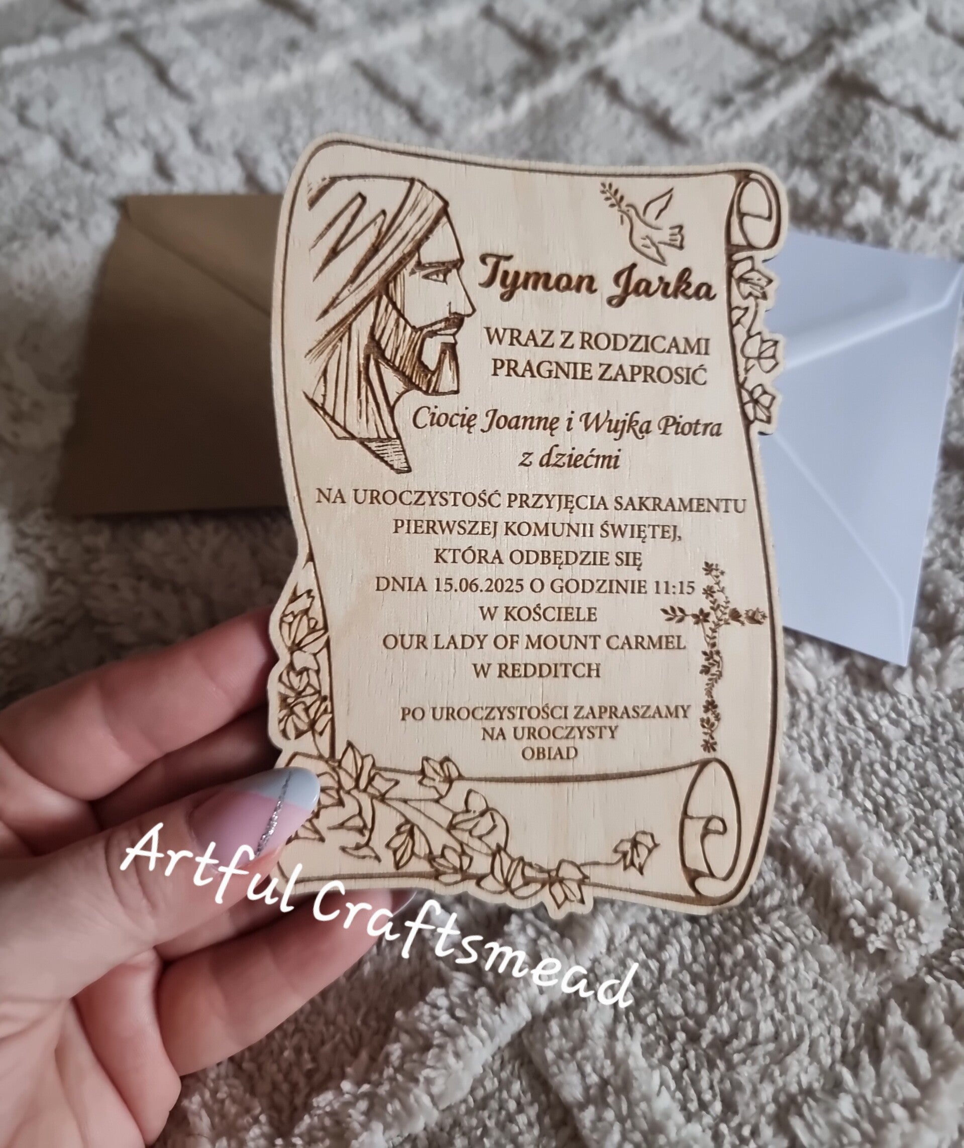 Elegant Invitations for Communion, Baptism, or Confirmation** Eleganckie zaproszenia na komunię, chrzest lub bierzmowanie**