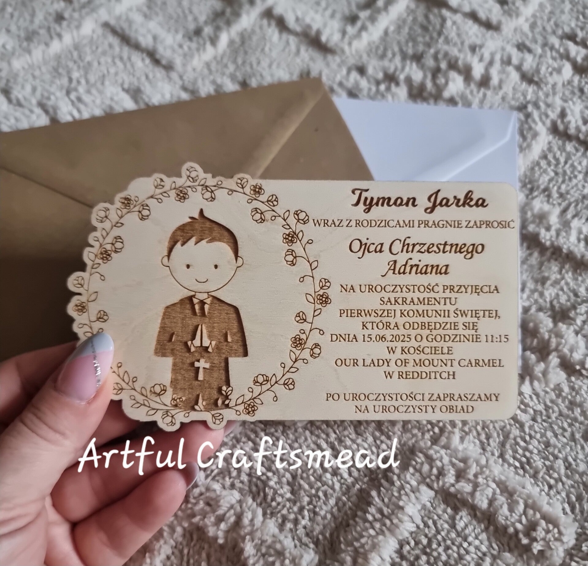 exquisite communion, christening, and confirmation invitations, wykwintne zaproszenia na komunię, chrzciny i bierzmowanie