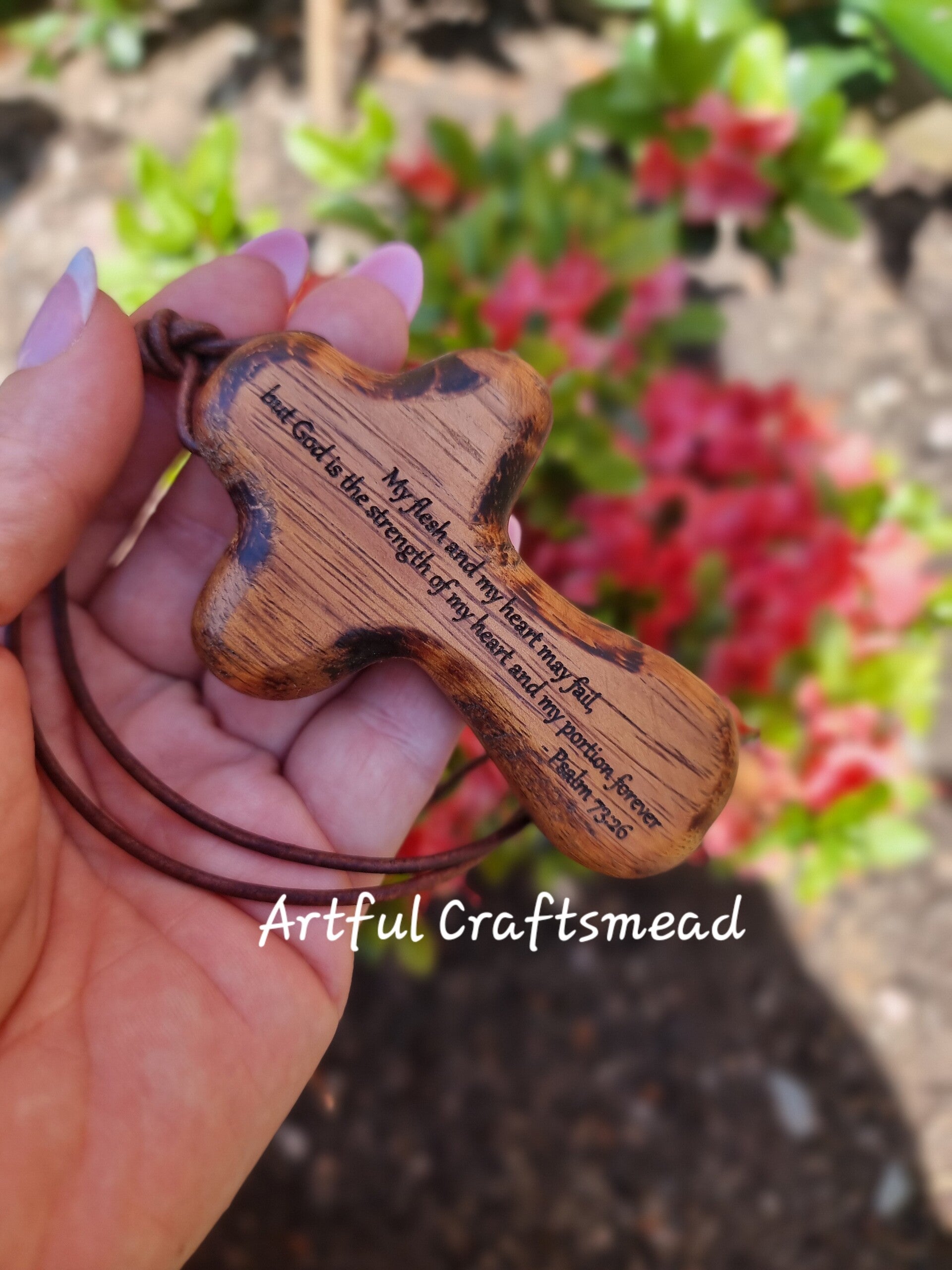 Custom Beautiful Handcrafted Hardwood Small Cross, Personalized with name and message, cross small gift keepsake