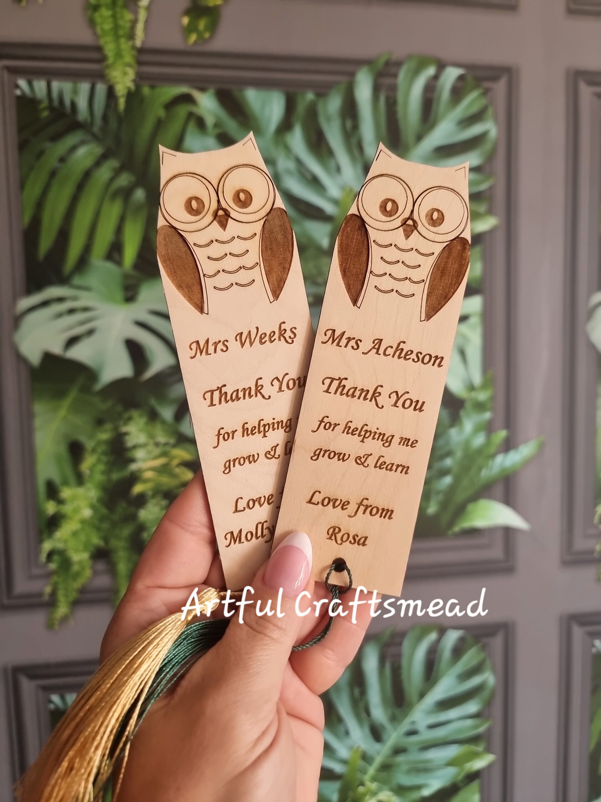 Personalised Wooden Owl Bookmark – Teacher Gift Idea