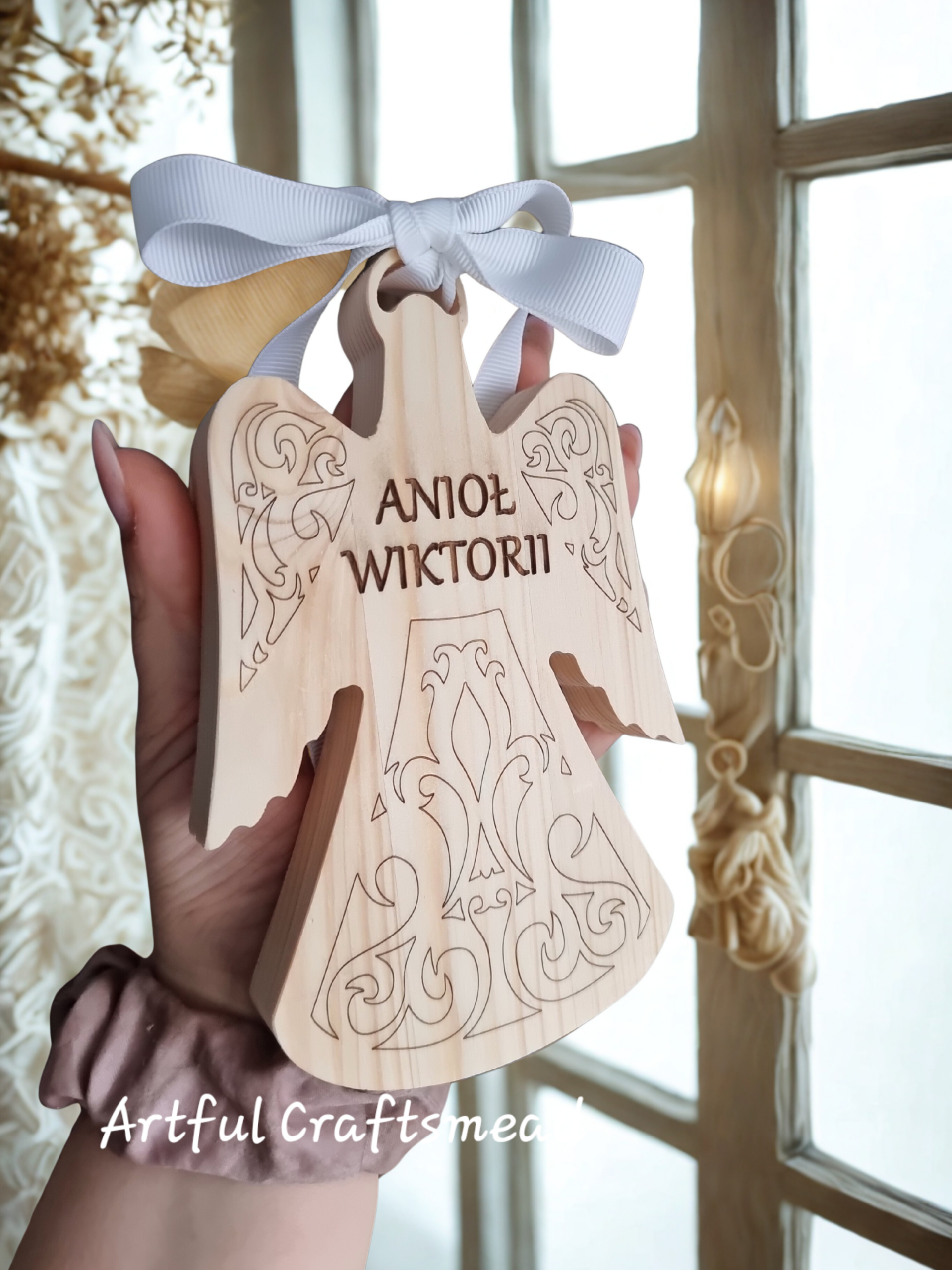 Personalised Wooden Guardian Angel | Handmade Pine Angel Keepsake | Custom Engraved Angel Gift