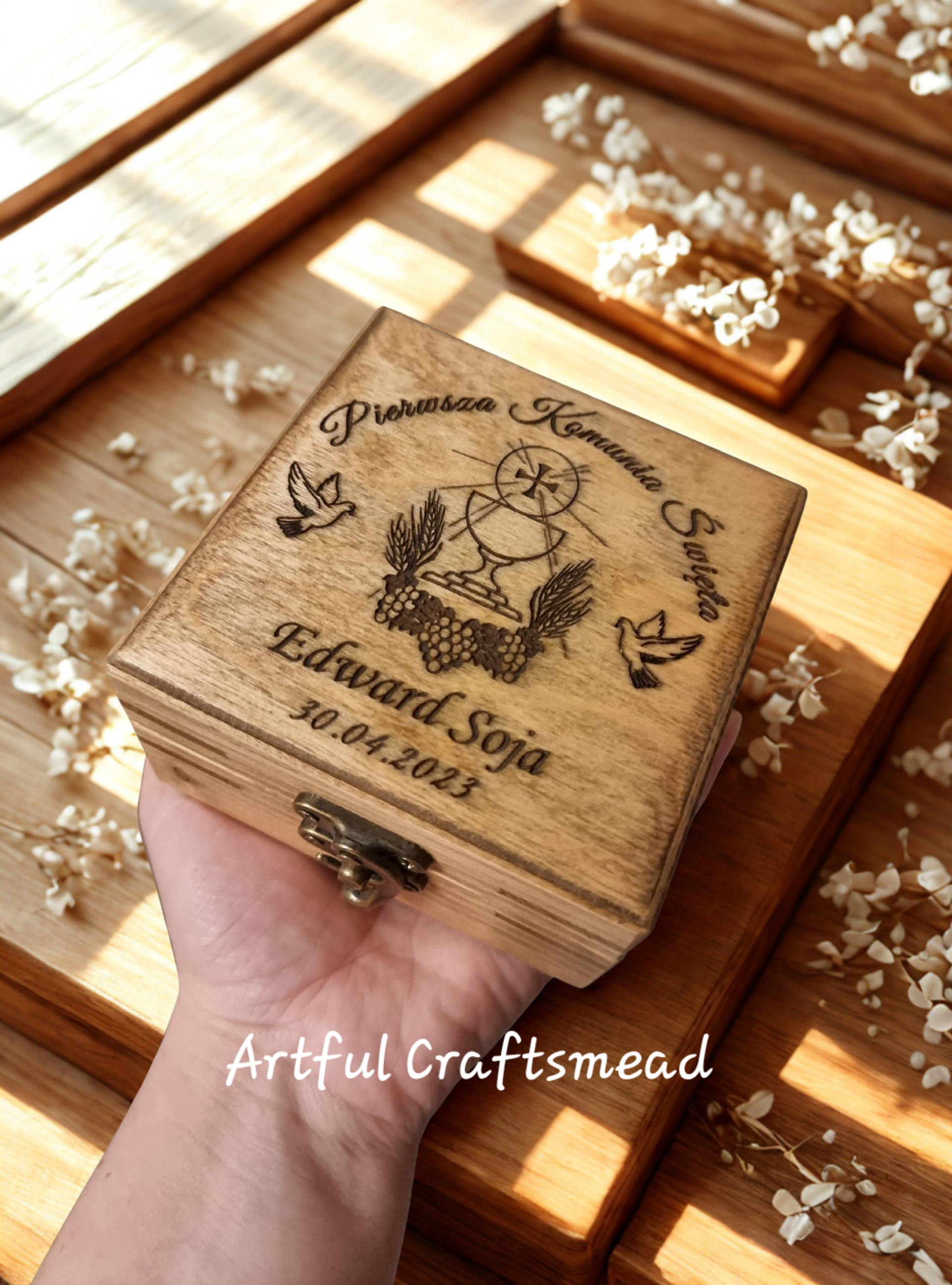 Personalised Wooden Watch & Jewellery Box