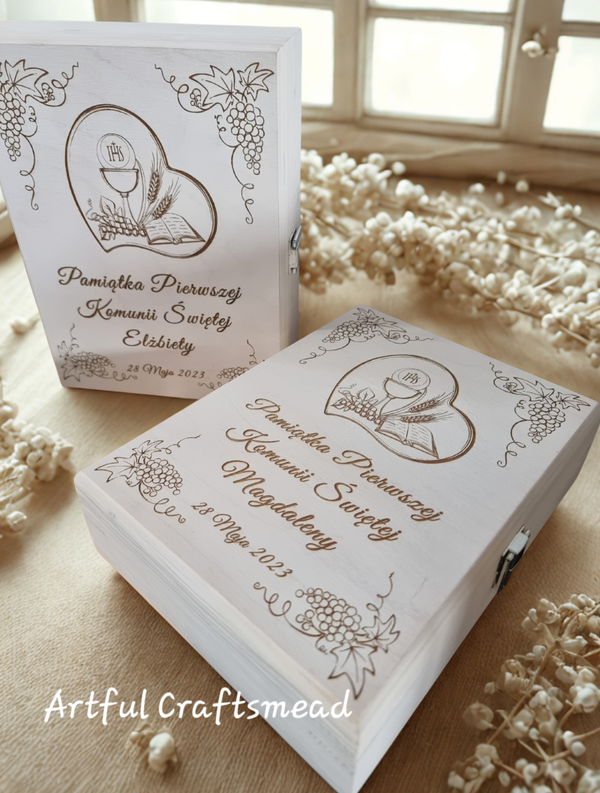 Personalised Wooden Bible boxes, First Holy Communion Gift ideas