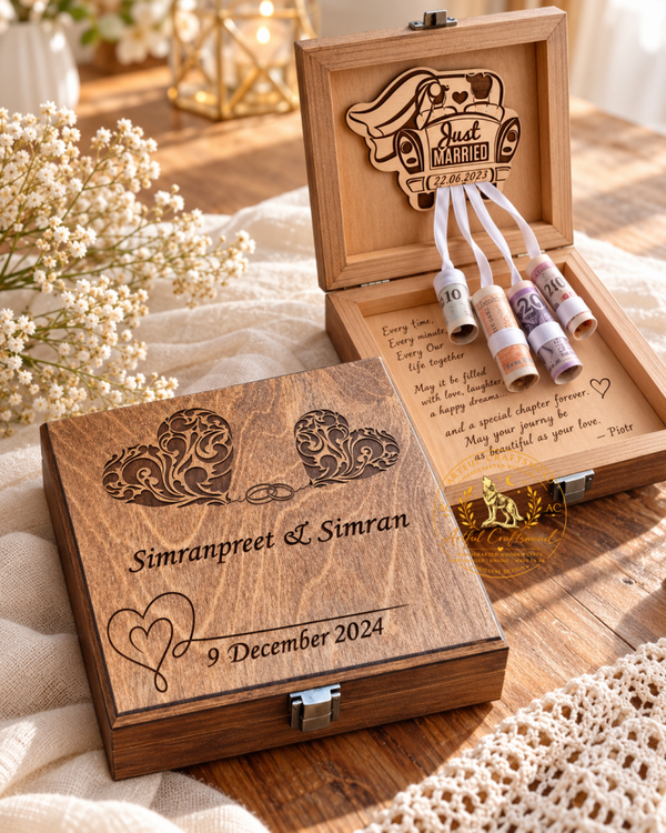 Personalised Wedding Money Gift Box – Just Married Design