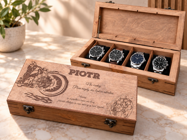 Personalised Motorcycle & Motoring Watch Box – 4 to 6 Watches