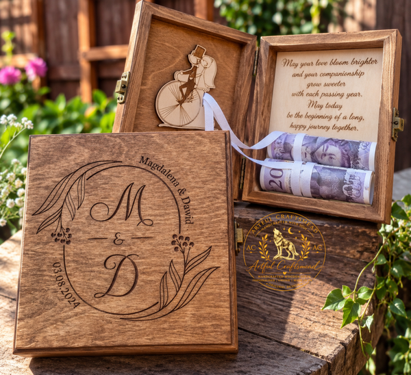 Personalised Wedding Money Gift Box – Bicycle Journey Design