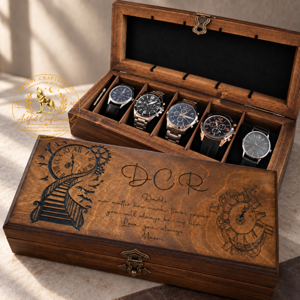Personalised Wooden Watch Box – 4 to 6 Watches