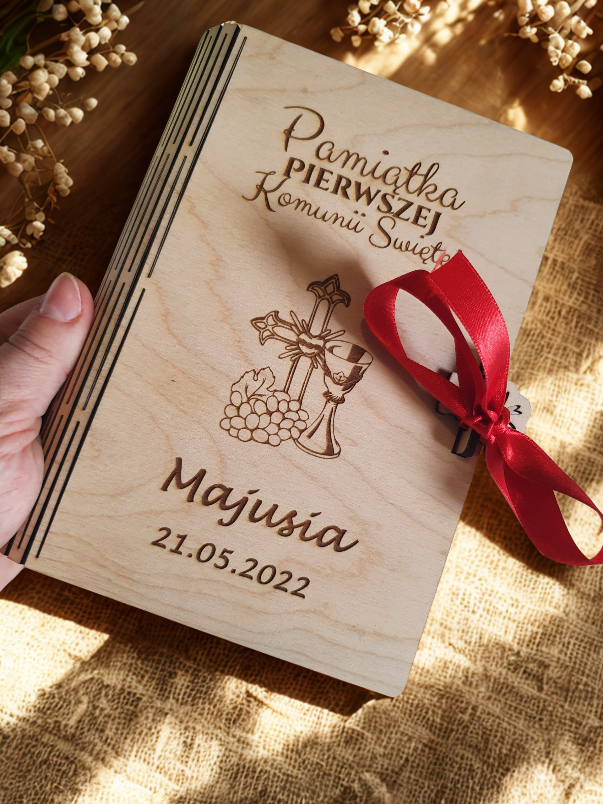 Personalised First Holy Communion Book Box – Cross & Chalice Design