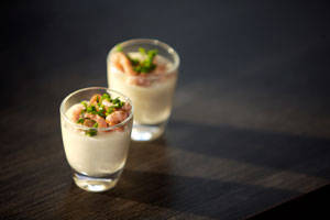 €0.12 shotje/hapje 3cl met oestervorkje