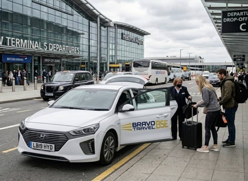 passengers drop-off to the airport terminal