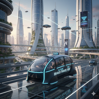 taxi in a futuristic city