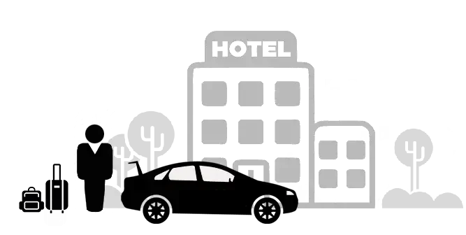 taxi driver waiting in front of the hotel