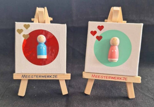 Schildersezeltje met pegdoll