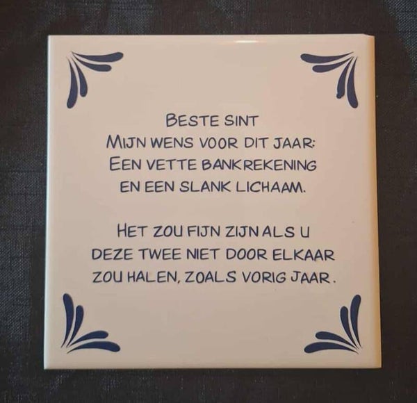 Tegeltje Beste Sint