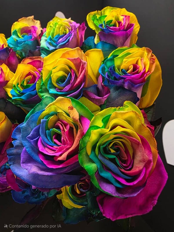 Rainbow Rose “Each bunch has 25 roses.” Length 55cm