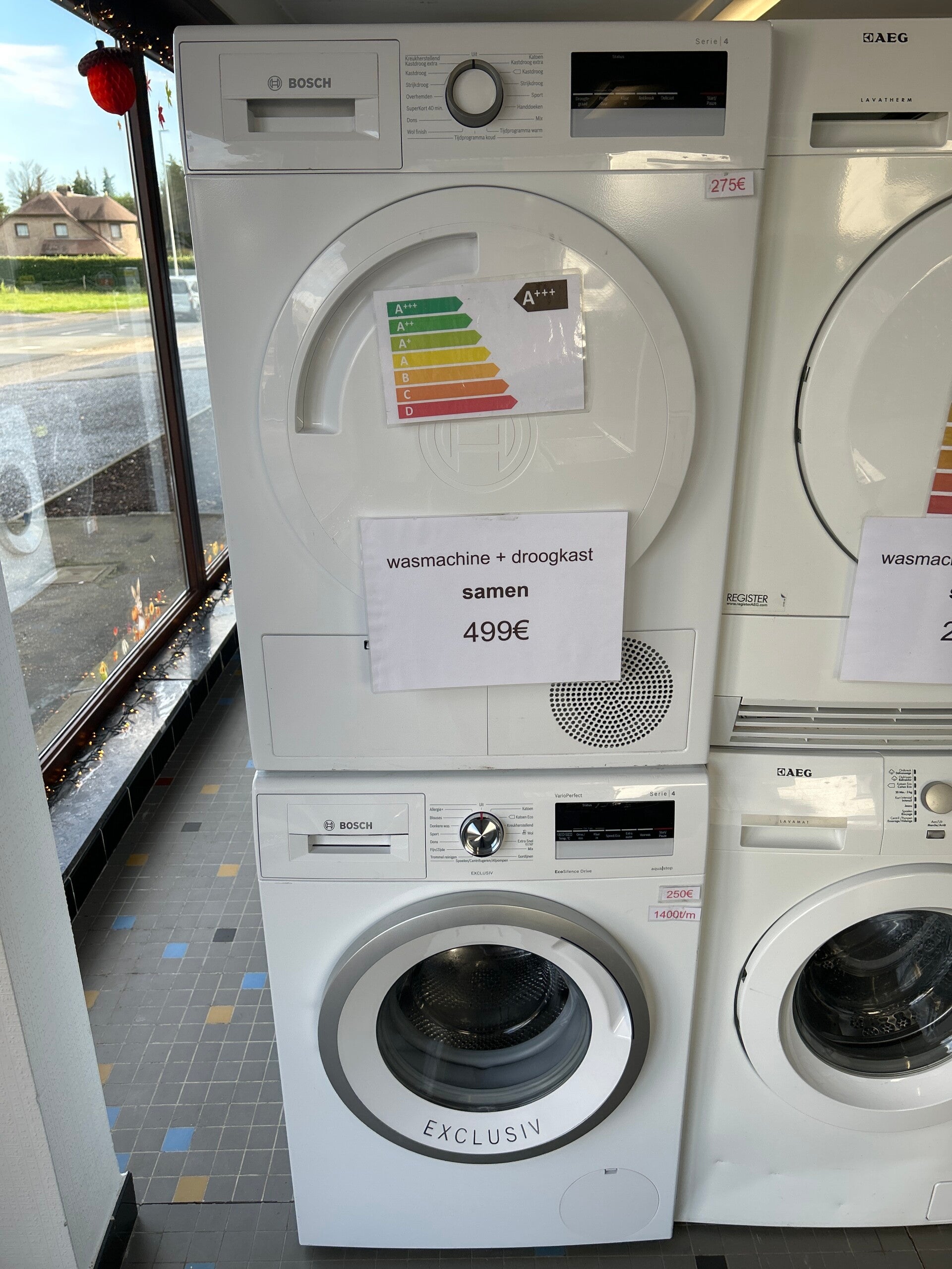 Wasmachine en droogkast van Bosch