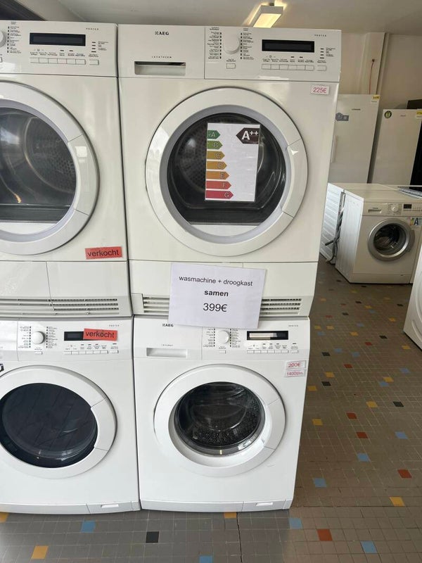 Wasmachine en droogkast van Aeg