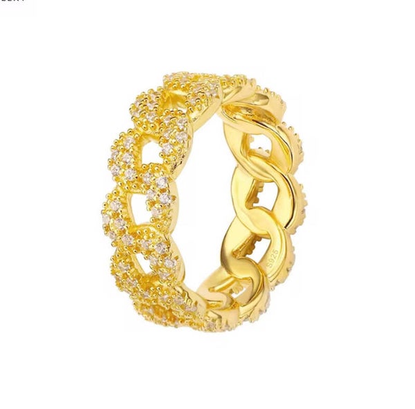 Cuban ring met steentjes