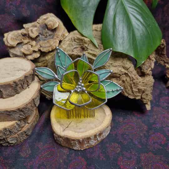 Flower haarpin - sunshine yellow