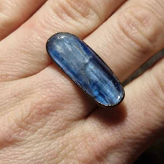 Blue kyanite ring