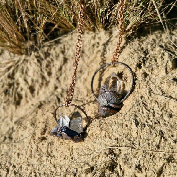 Kwarts punt met zwammen