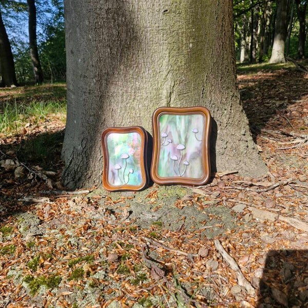 Pink pastel ink cap - mushroom frames