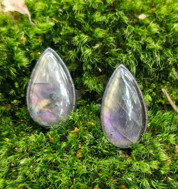 Laminated Purple yellow Labradorite/Quartz