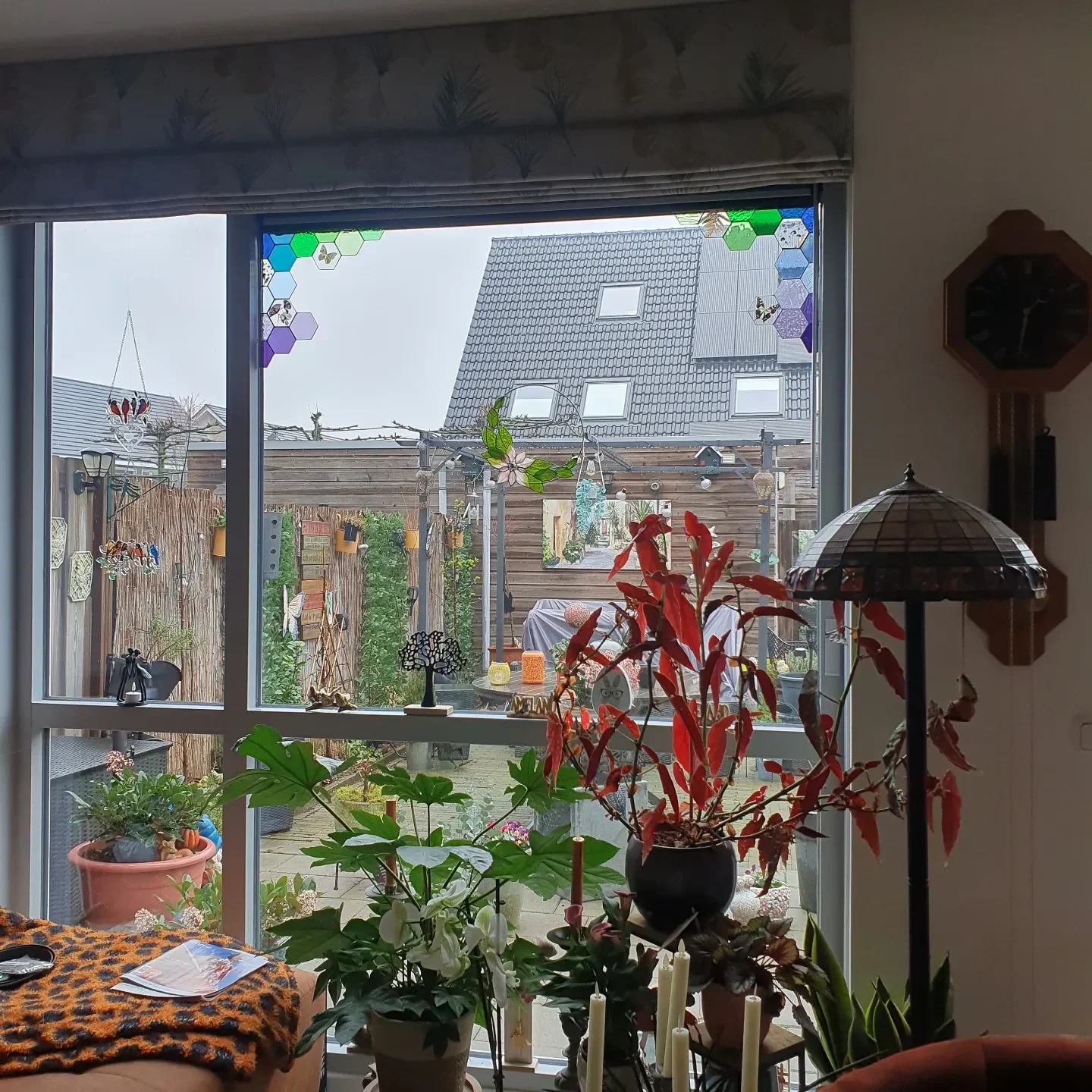 Koude kant XL honingraat hoekstuk bloemen (pre order)