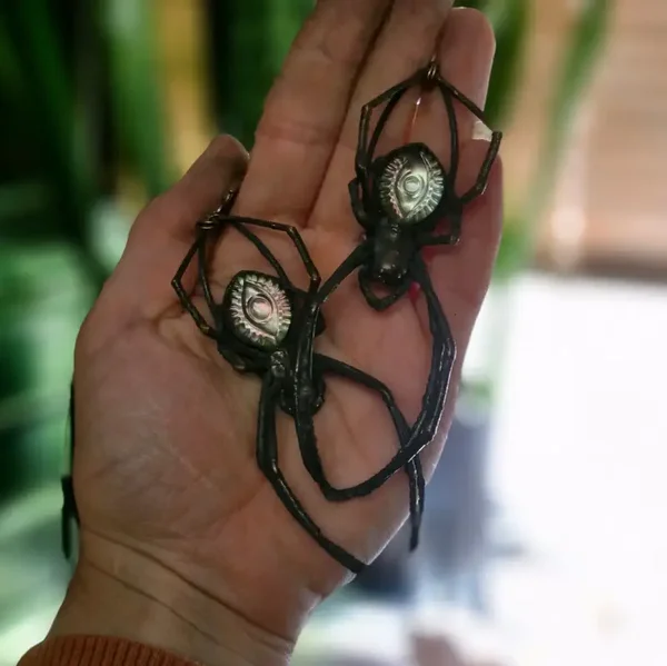 spider earings - eye