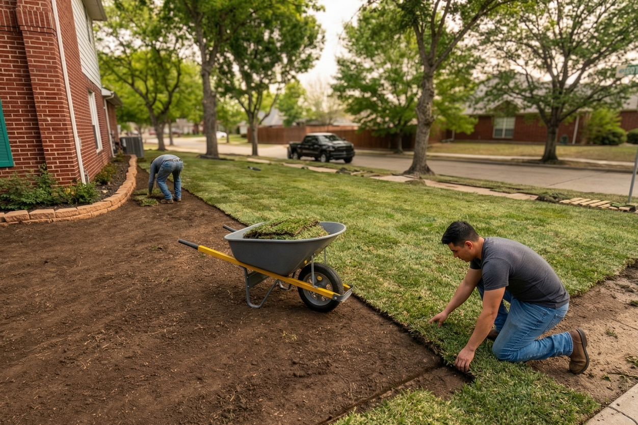 About TrueLight Luxury Property Services in Fort Worth Texas with premium landscaping, clean curb appeal, polished exterior property care, and professional outdoor service presentation