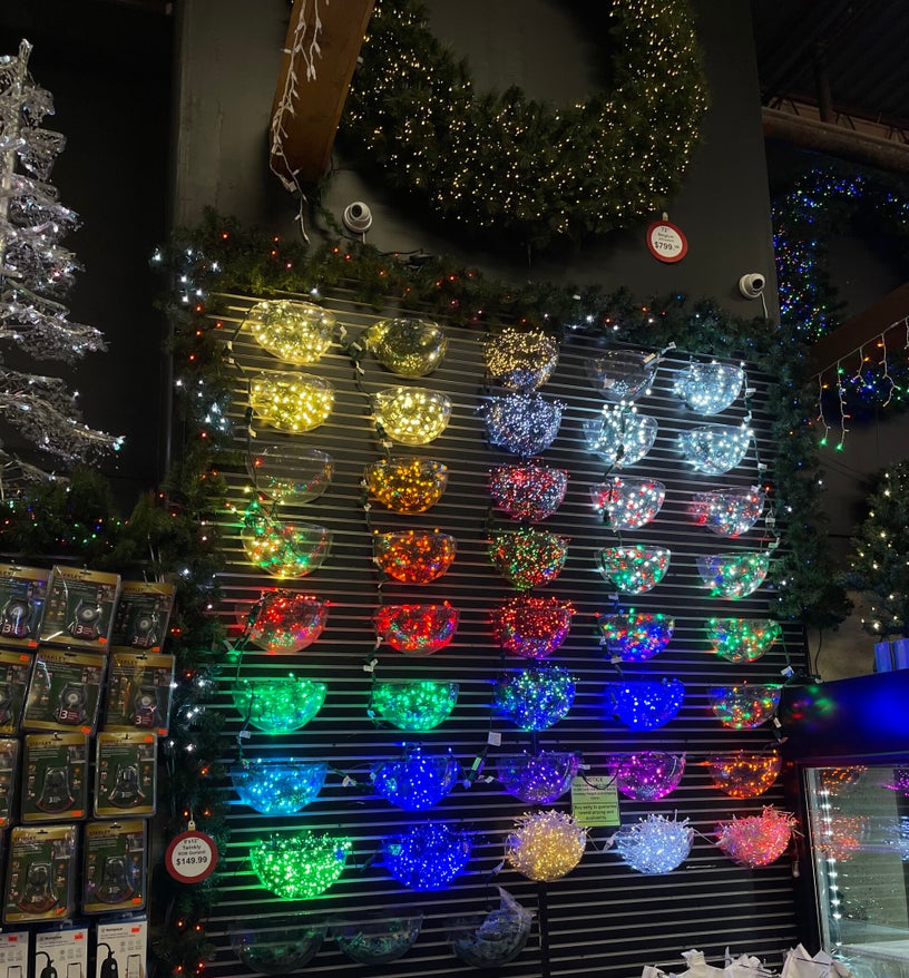 Commercial-grade mini light color options for TrueLight tree wrapping, bushes, wreaths, garlands, and holiday accents
