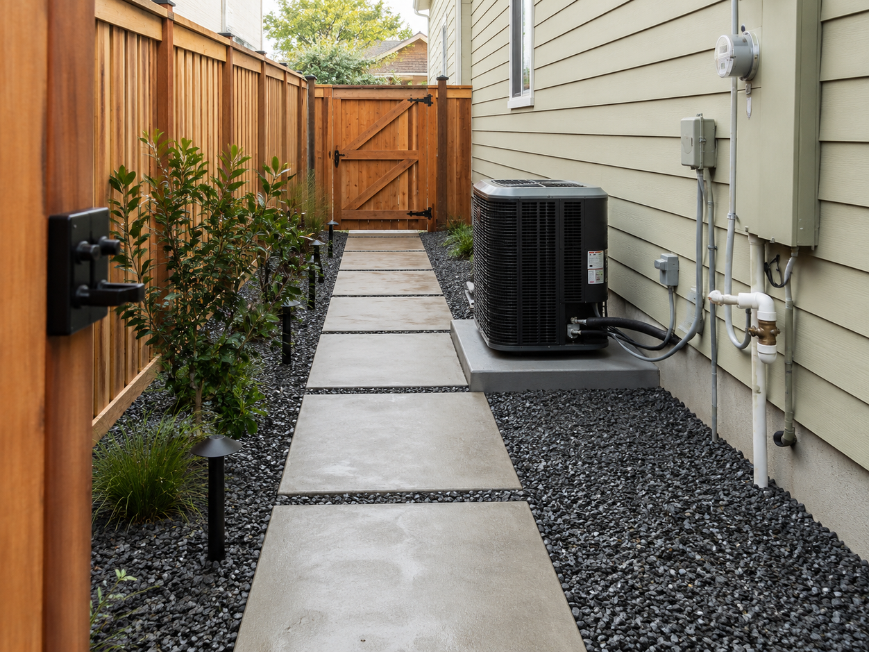 Paver pathway and side yard project in Keller Texas by TrueLight Property Services