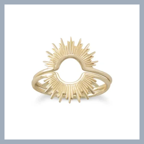 "Shine On!" 14 Karat Gold Plated Sunburst Ring