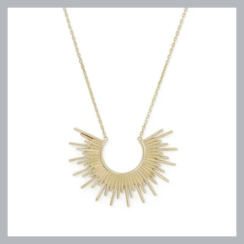 "Shine On!" 14 Karat Gold Plated Sunburst Necklace