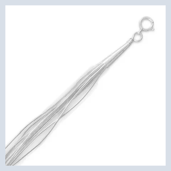10-Strand Liquid Silver 18"