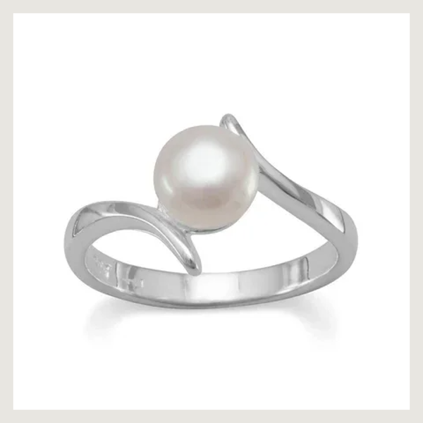 Crossover Design Cultured Freshwater Pearl Ring