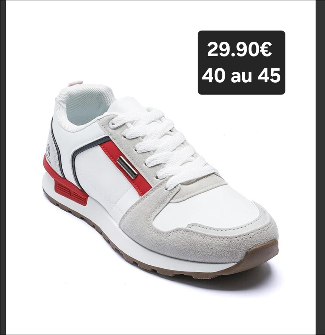 Basket blanche et rouge