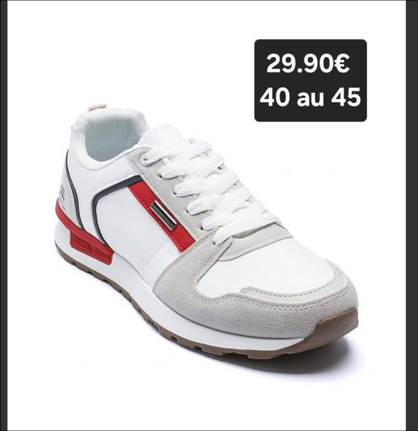 Basket blanche et rouge