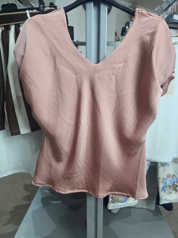 Blouse satin manche courte