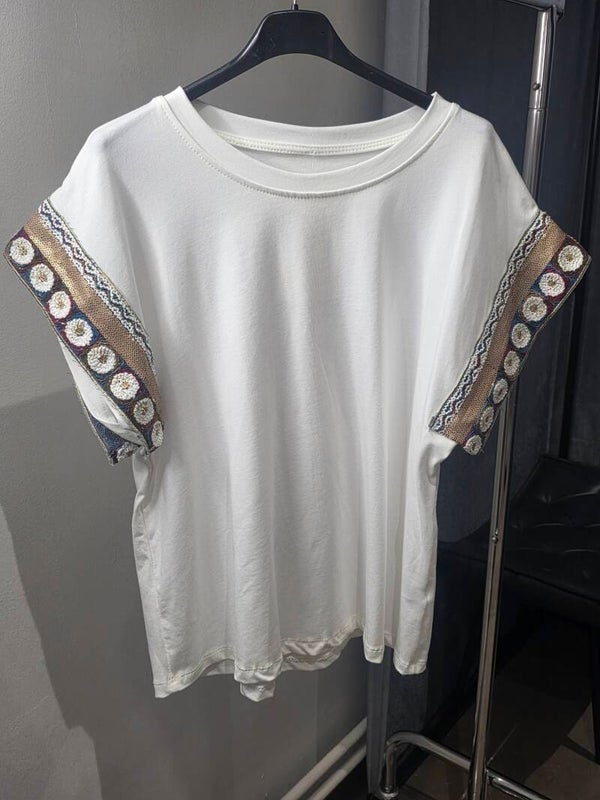 T-shirt manche bohème 1