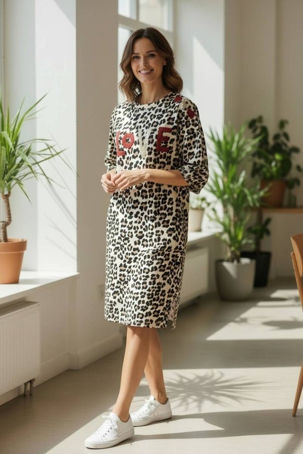 Robe sweat léopard